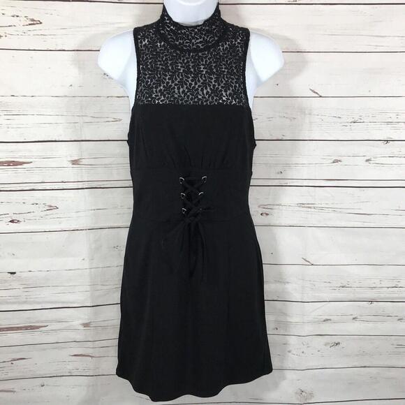 Free People Dresses & Skirts - FALL CLEARANCE Intimately Free People Black Lace Corset Dress High Neck